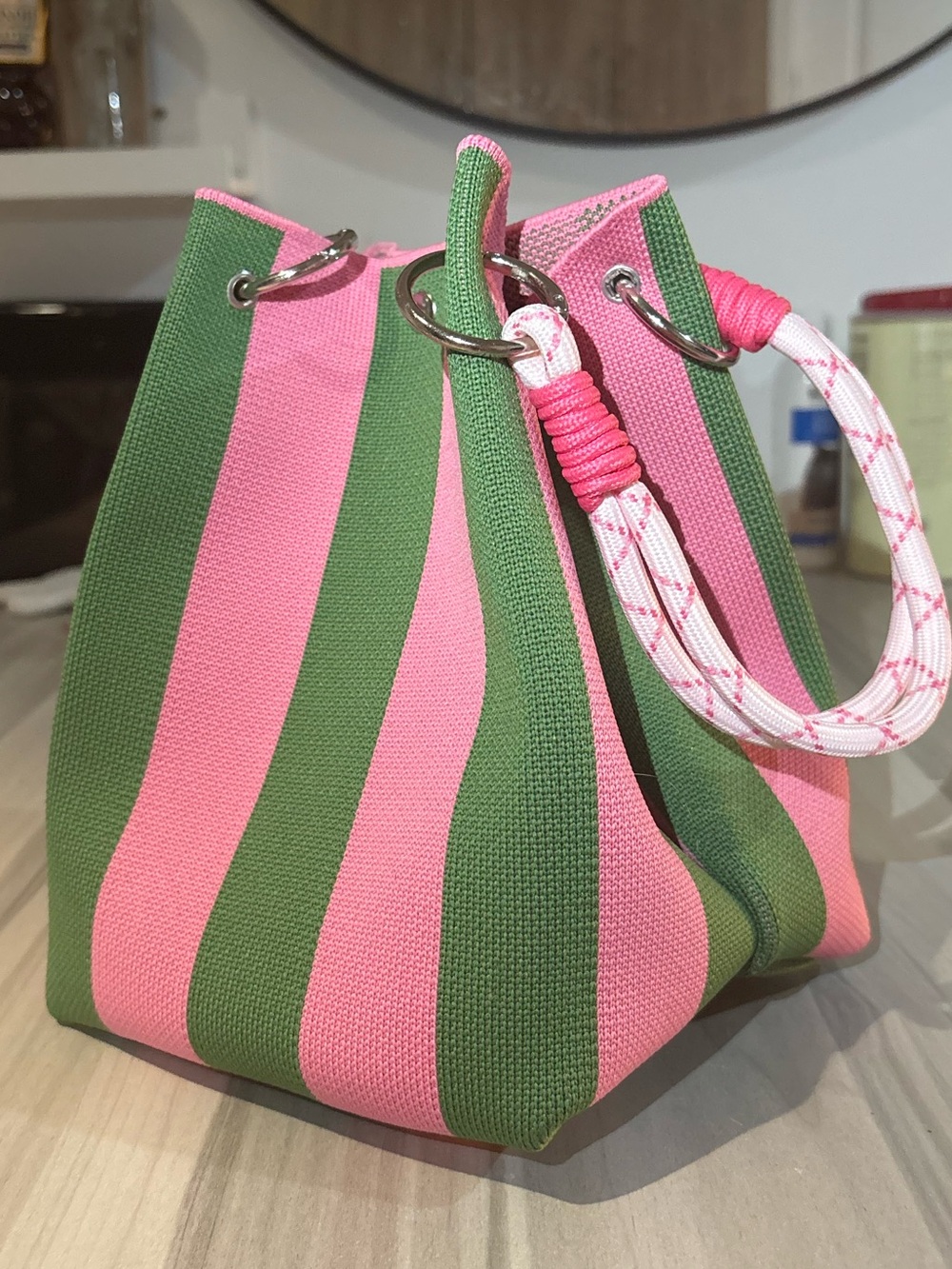 Mini Tote Pink and Green